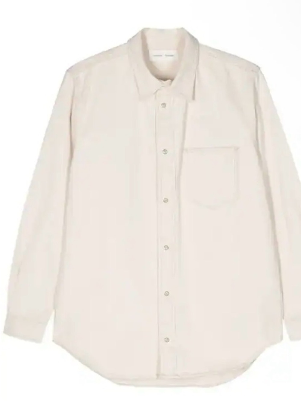 Classic Unisex Long -Sleeve Button-Down Shirt in Off-White